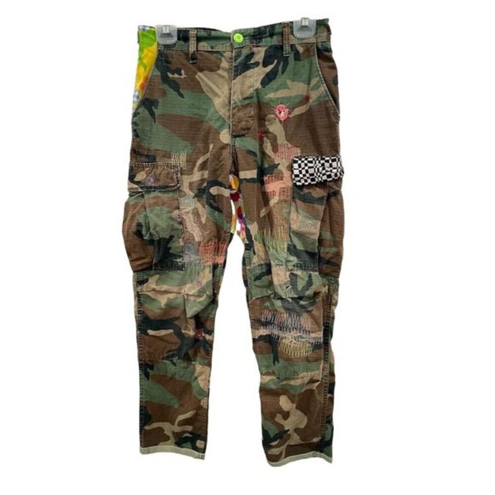 Custom‎ Camo Cargo Pants Altered Modified Unique One Of A Kind 29